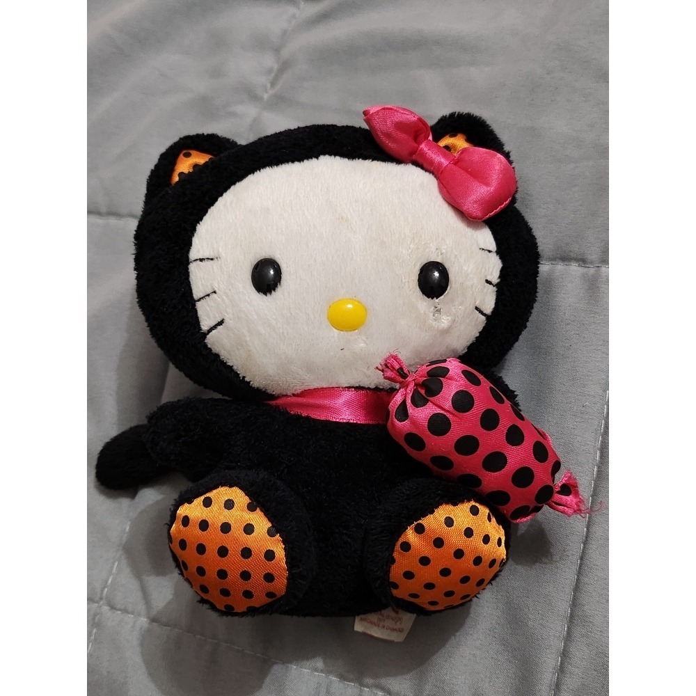 Ty Beanie Baby Hello Kitty Halloween Black Cat Costume Plush Sanrio Pink Bow